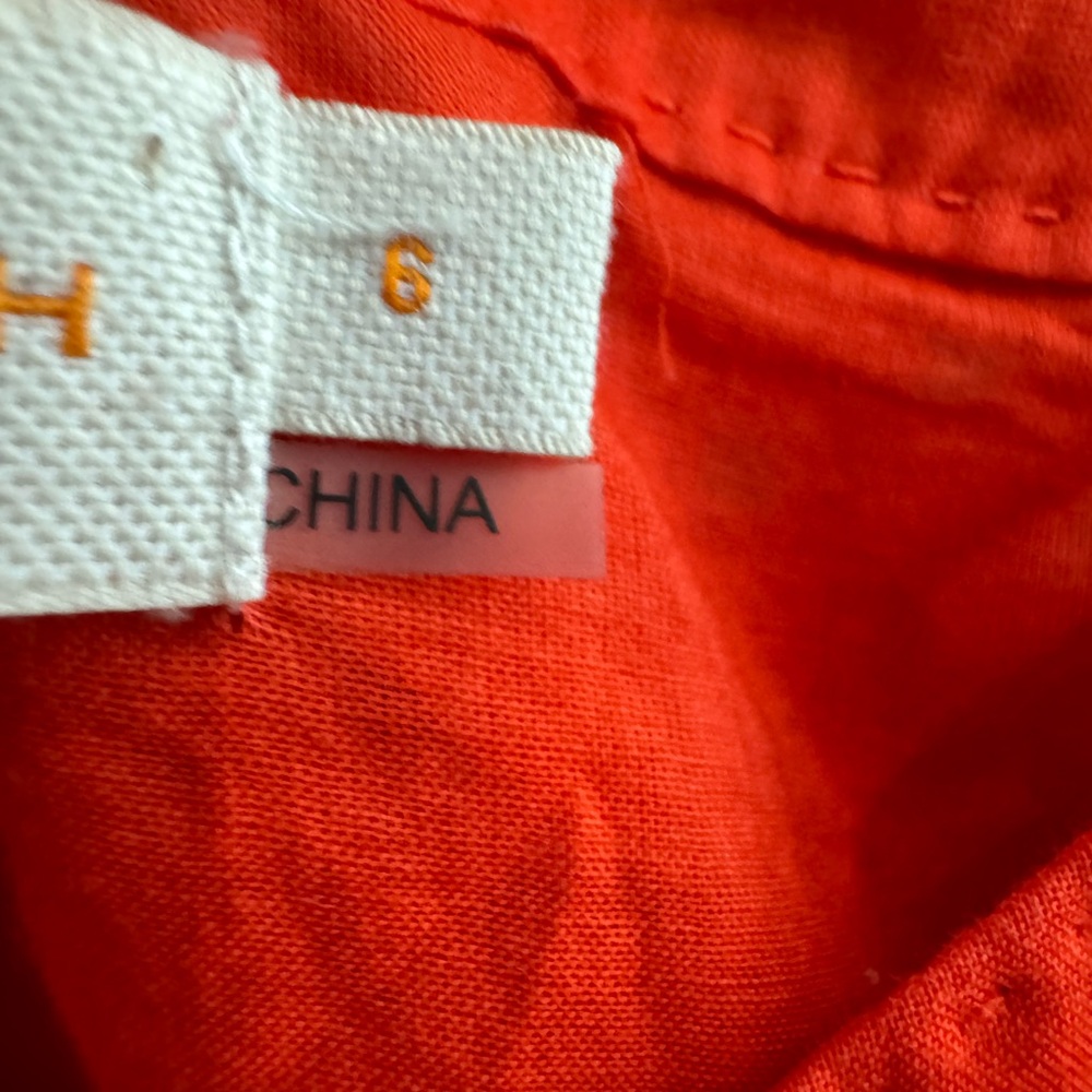 Tory Burch Vibrant Orange Fabric - Picture 7 of 7